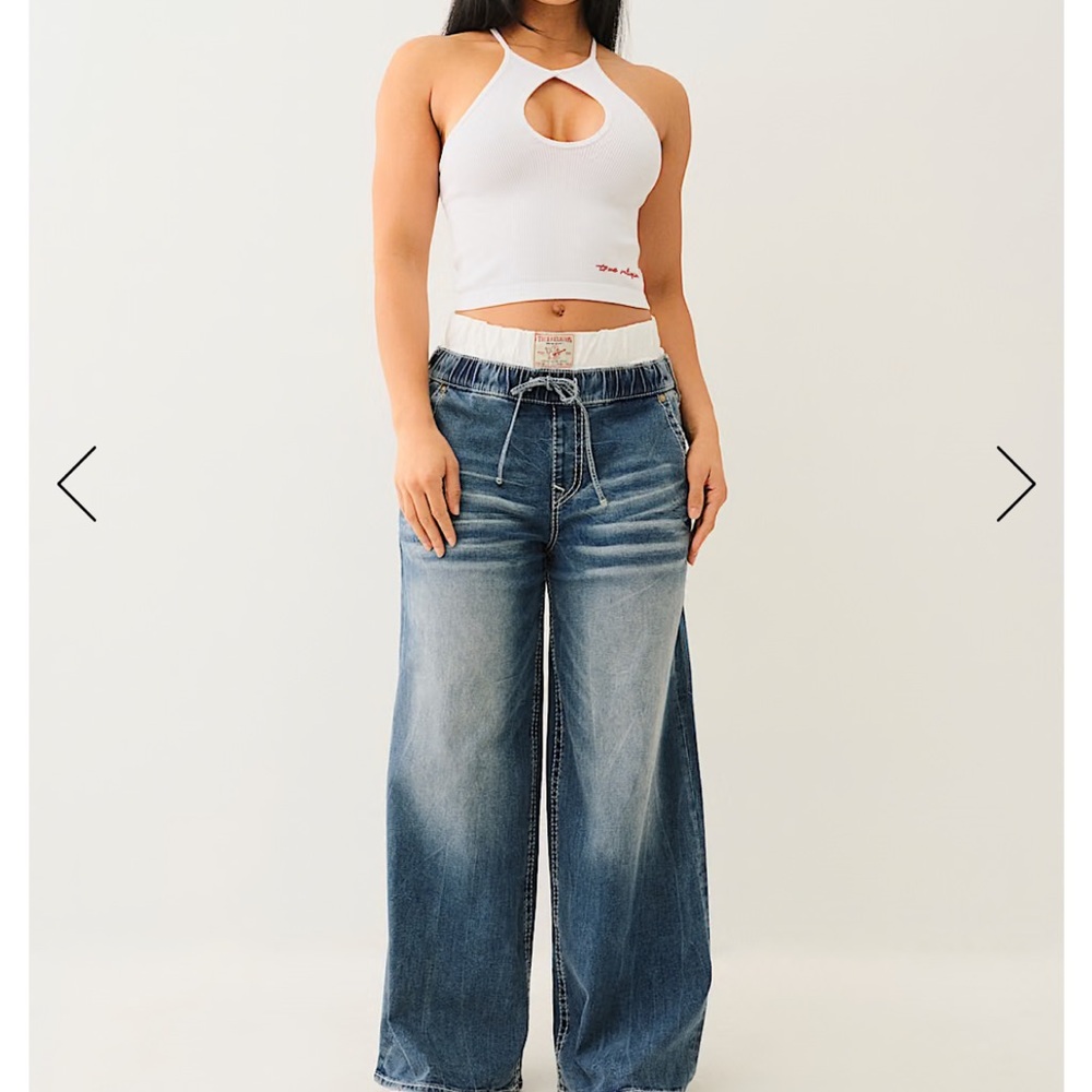 True Religion Blue Flare Wide Leg Jeans